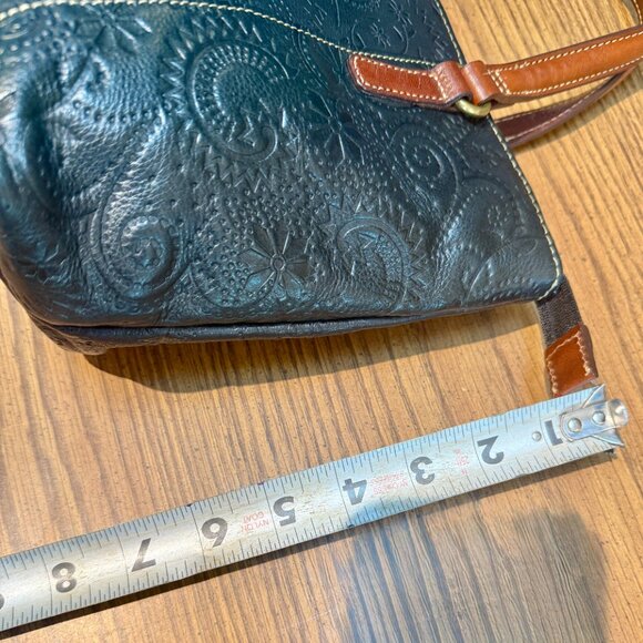 Fossil Black Embossed Leather Satchel - Picture 8 of 14